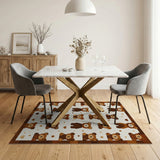 Cute Brown Teddy Bear Scatter Area Rug