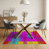 Vibrant Pixelated Multi-Color Geometric Rug