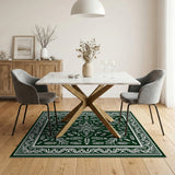 Emerald Green Intricate Floral Persian Area Rug