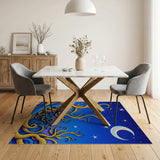 Starry Night Golden Vines Area Rug