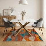 Multi-color and Patterns Geometric Modern Vibrant Geometric Abstract Area Rug