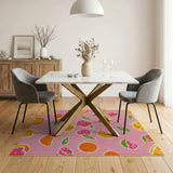 Pink Pixel Fruit Medley Area Rug