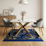 Twin Blue Dragons Imperial Area Rug