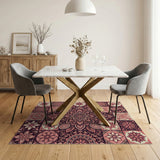 Pink Mandala Paisley Tile Area Rug