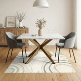 Neutral Swirl Abstract Area Rug