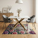 Dreamy Pink Rose Petal Path Area Rug