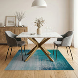 Teal Distressed Vintage Area Rug