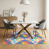 Vibrant Rainbow Coastal Area Rug
