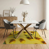 Zesty Lemon Yellow Fruit Pattern Rug