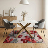 Fruit Pattern Red Red Cherry Fruit Pattern Area Rug