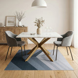 Modern Grey Chevron Striped Area Rug