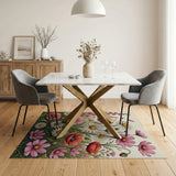 Wildflower Poppy Daisy Floral Area Rug