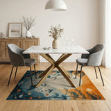 ODIKA Japanese Heron Nature Art Washable Area Rug - Low Pile & Non-Slip