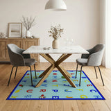 Fun ABC Alphabet Kids Rug with Fruits Bugs