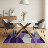 Modern Purple Grey Wave Area Rug