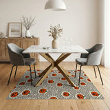 Orange Jack-o'-Lantern Scribble Pattern Area Rug
