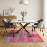 Red Bold Red Geometric Abstract Area Rug