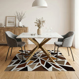 Geometric Modern Brown and Tan Modern Geometric Brown Tan Area Rug