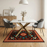 Red Starburst Medallion Persian Area Rug