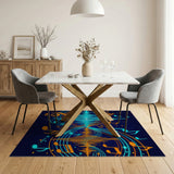 ODIKA Modern Musical Wave Abstract Neon Washable Area Rug - Low Pile, Non-Slip & Robot Friendly