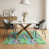 Whimsical Pink Unicorn Kids Area Rug