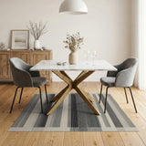 Bold Striped Black White Geometric Area Rug