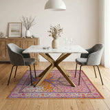 Vibrant Orange Pink Tree of Life Persian Area Rug
