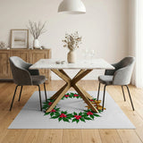 Multi-color and Patterns Festive Holly Berry Wreath Area Rug