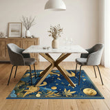 Celestial Dinosaur Gold Area Rug
