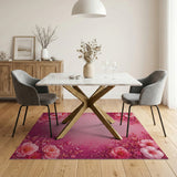 Blush Pink Peony Floral Vintage Area Rug