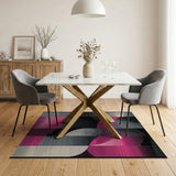 Geometric Modern Pink Grey Geometric Abstract Area Rug