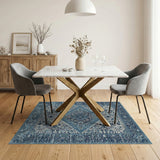 Indigo Blue Traditional Persian Area Rug