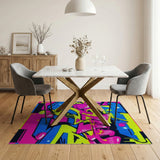 Neon Graffiti Area Rug