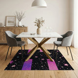 Sparkling Cosmic Glitter Stars Area Rug