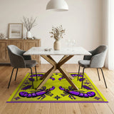 Purple Scorpion Motif Yellow Area Rug