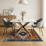Distressed Multi-Color Southwestern Area Rug