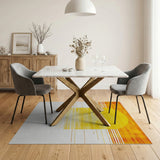 Orange Sun Arch Geometric Area Rug