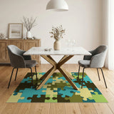 Colorful Jigsaw Puzzle Area Rug