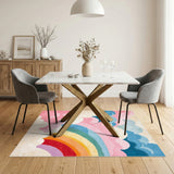 Whimsical Rainbow Cloud Kids Area Rug