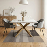 Modern Grey Beige Striped Geometric Area Rug