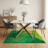 Vibrant Green Geometric Patchwork Area Rug