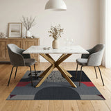 Geometric Leopard Abstract Area Rug