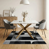Modern Geometric Black White No. 15 Area Rug
