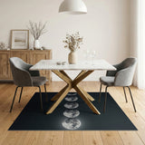 Moon Phases Black White Area Rug