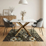 Rustic Green Farmhouse Patchwork Rug