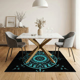 Geometric Modern Blue and Teal Mandala Geometric Area Rug