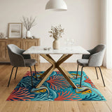 Vibrant Angelfish Coral Reef Area Rug