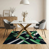 Geometric Modern Bold Green Geometric Abstract Area Rug
