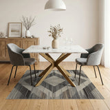 Grey Diamond Chevron Southwestern Area Rug