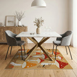 Multi-color and Patterns Whimsical Red Mushroom Toadstool Area Rug